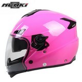 Nenki Pink Women Full Face Helmet Scooter Street Racing Motorbike Riding Dual Visor Sun Shield Lens